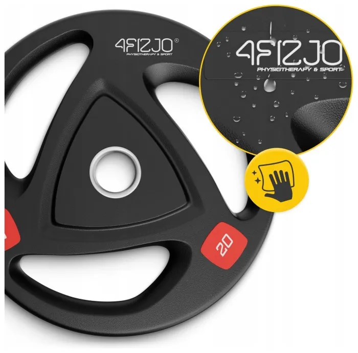 Диск олімпійський 4FIZJO 1 x 20 кг 51 мм металевий, прогумований Black (P-5905973401296)