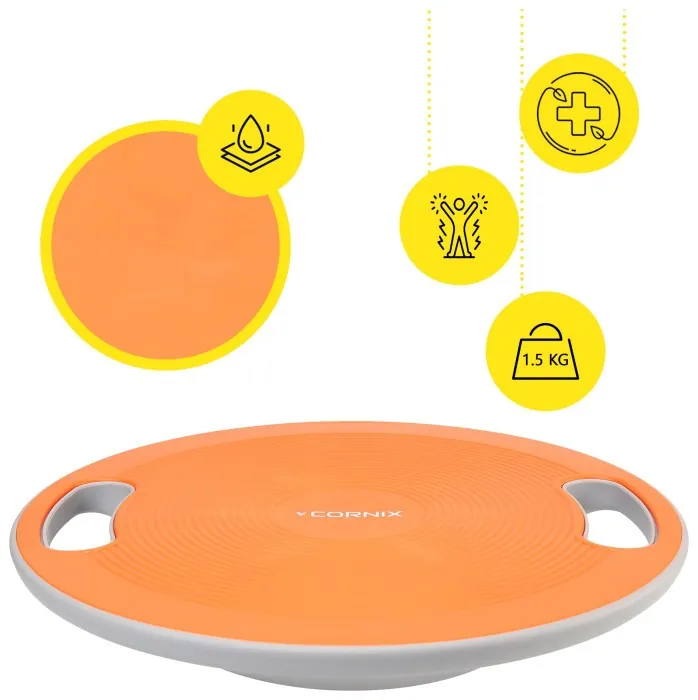 Балансировочная платформа Cornix круглая, пластиковая XR-0444 Orange/Grey