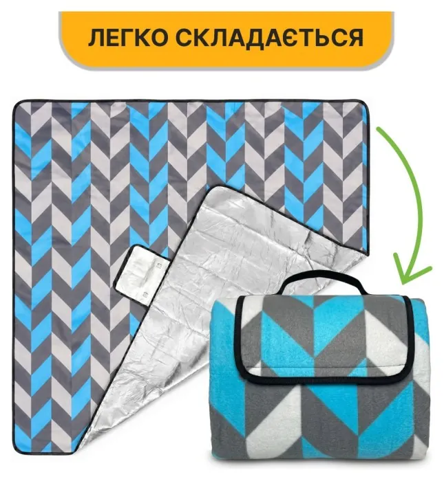 Килимок водонепроникний LEOBRO для пікніка та пляжу XXL 200 x 200 см (LB-1090)