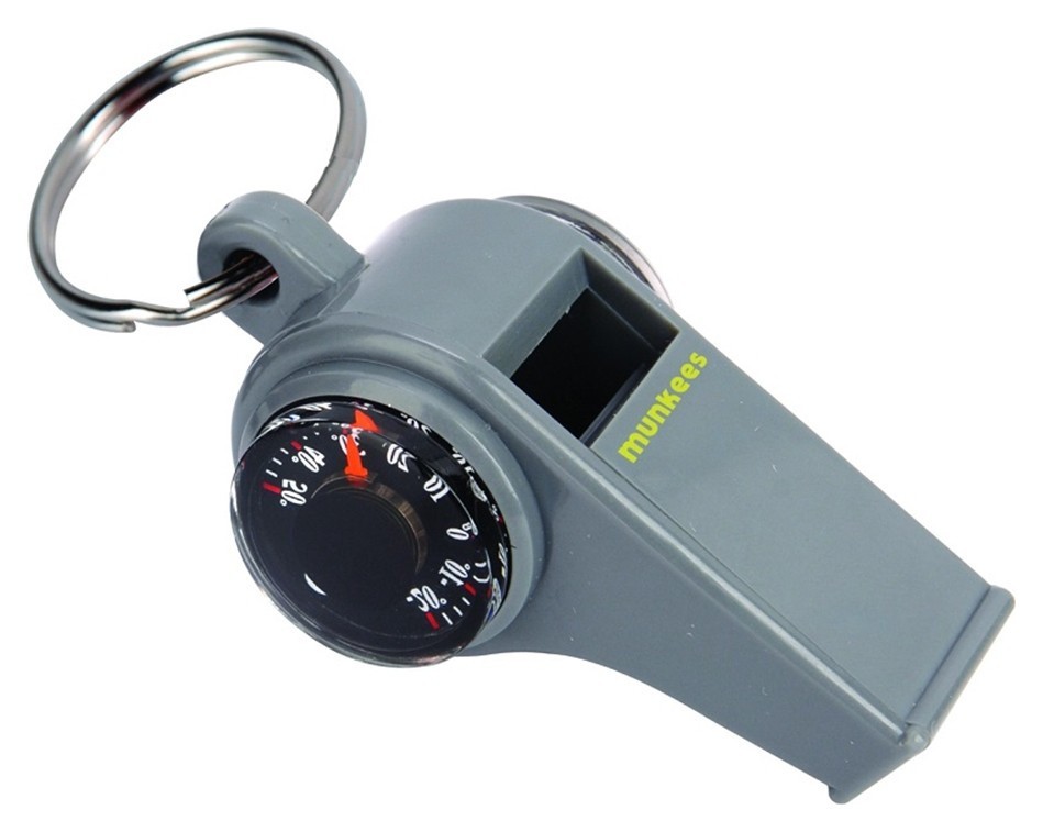 Munkees 3339 брелок-свисток 3 Function Whistle grey