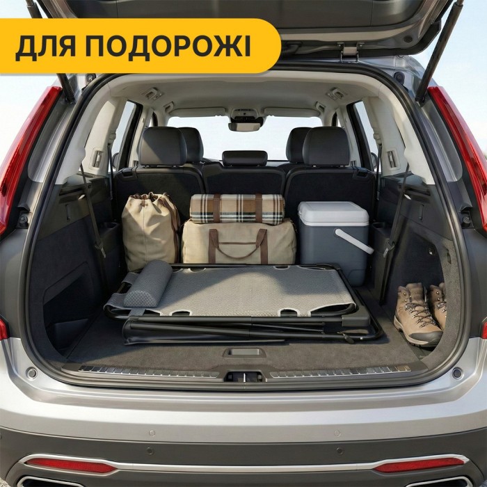 Розкладне крісло ліжко з подушкою LEOBRO Темно-сірий (LB-FCB-G1-GRY), укр, укр