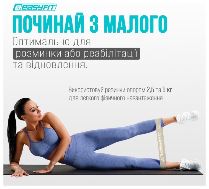 Резинки для фитнеса EasyFit MonoBand набор 5 шт
