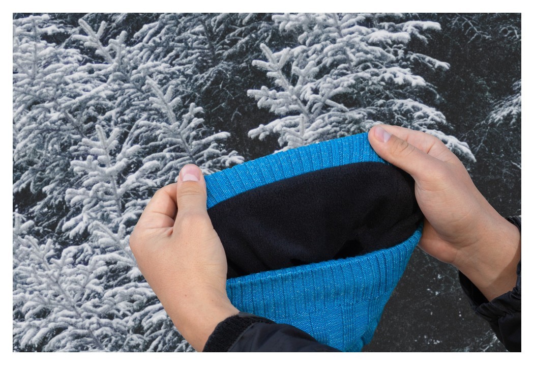 Водонепроникна шапка Dexshell Heathered Rib Knit Beanie, onesize (56-58 см), блакитний