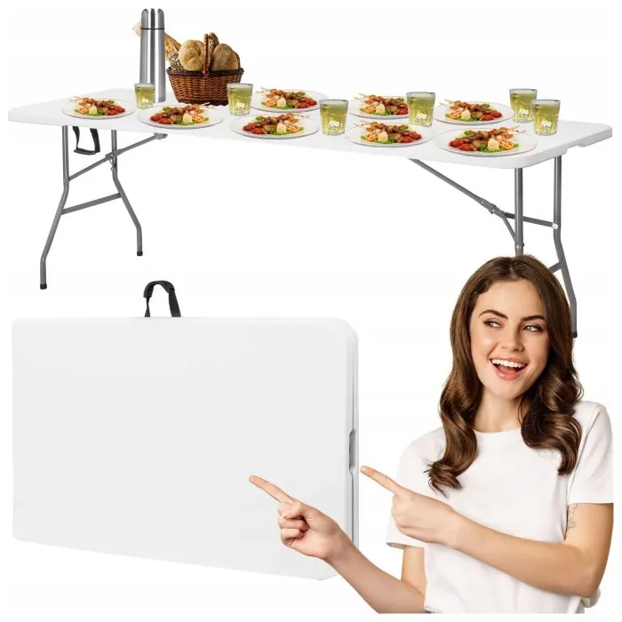 Стол садовый кейтеринговый Springos 180 x 74 см складной GF0108 White