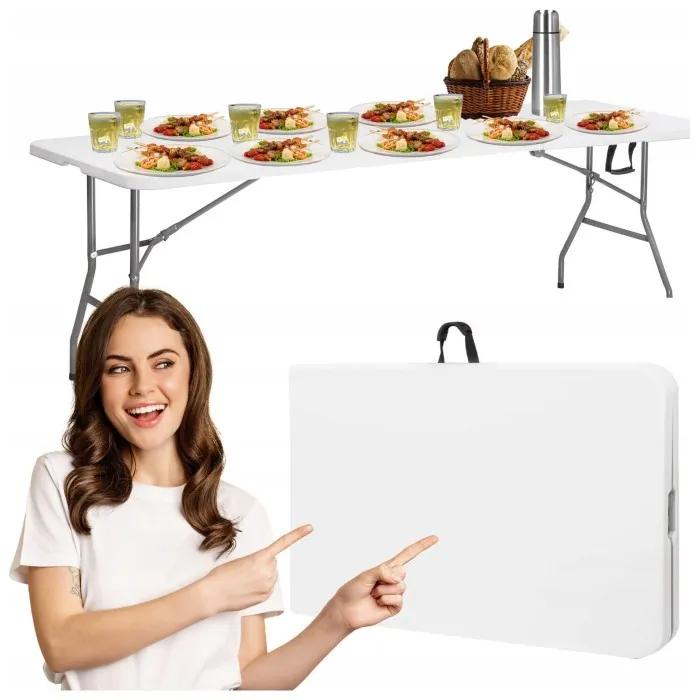 Стол садовый кейтеринговый Springos 180 x 74 см складной GF0108 White