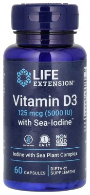 Vit D3 with Sea-Iodine™ 125 mcg (5000 IU) - 60 caps (Пошкоджена банка)