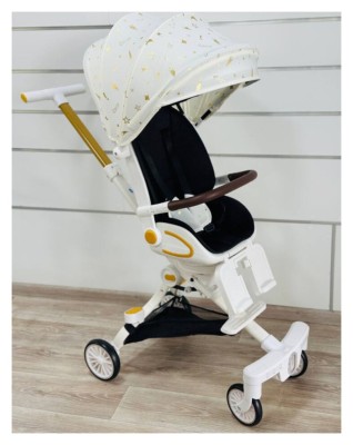 Детская коляска-трансформер 2in1 M2-2 Белая с золотым рисунком Maraton