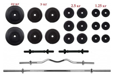Дві штанги 67 кг із гантелями RN-Sport