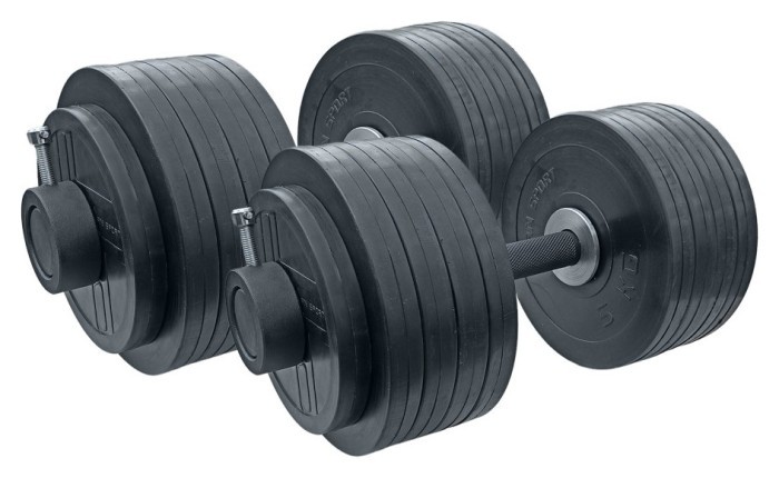 Гантелі гумові олімпійські RN-Sport 2 шт по 51 кг, укр, укр