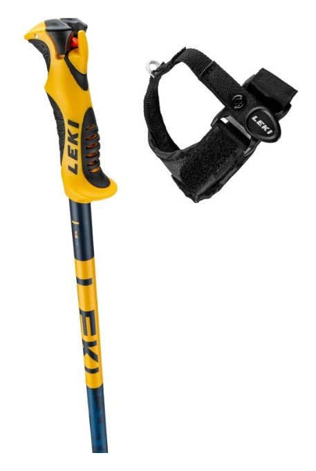 Палки для горных лыж для подростков Leki SPITFIRE LITE S 100см Denim blue/aegean blue/mustard yellow (65065401-WRH)