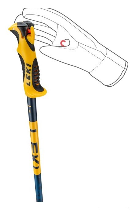 Палки для горных лыж для подростков Leki SPITFIRE LITE S 100см Denim blue/aegean blue/mustard yellow (65065401-WRH)