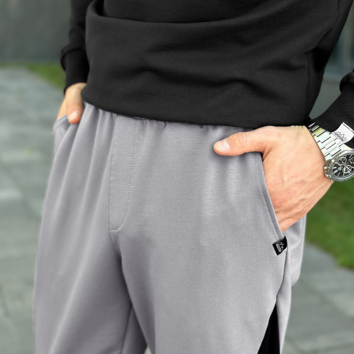 Мужские стальные джогеры с черными вставками Pobedov Shade