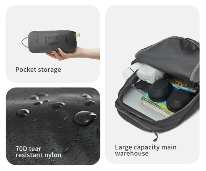 Рюкзак компактний Naturehike CNK2450XB026, 20 л, сірий, укр, укр