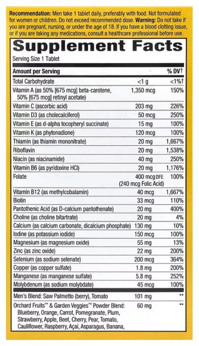 Once Daily Men's Ultra Multivitamin - 60 tabs