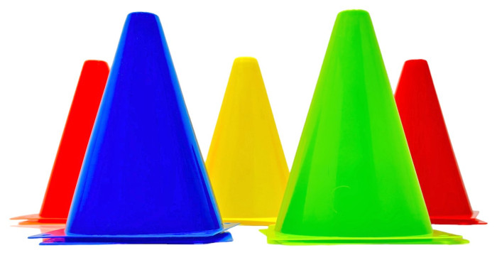 Конуси спортивні EasyFit 17 см (набір з 10 штук) різнокольорові, укр, укр