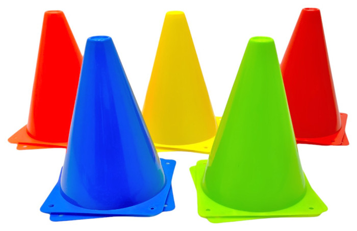 Конуси спортивні EasyFit 17 см (набір з 10 штук) різнокольорові