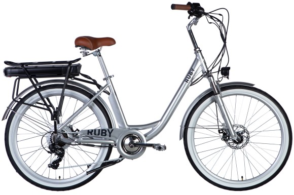Велосипед з електроприводом 26" AL Dorozhnik eRUBY DD FR рама-17" 36B 12.5А*г 500Вт світло-сірий YS 2425 2025, укр