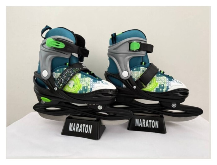 Ролики Maraton 2in1 Pro Atletico зелено-голубі (34-37)