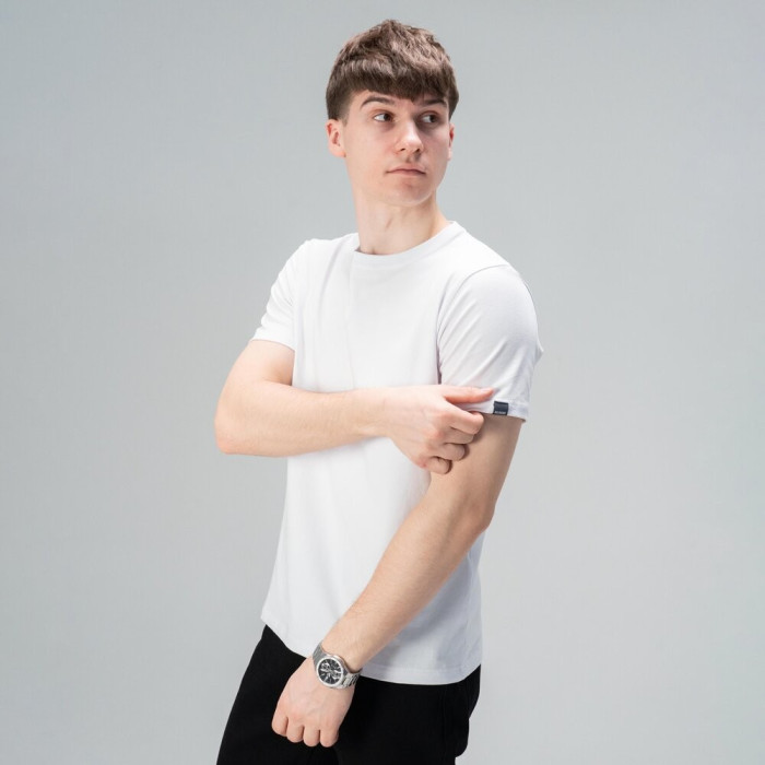 Футболка Slavni чоловіча повсякденна біла, Футболка Slavni Unity чоловіча бавовняна біла