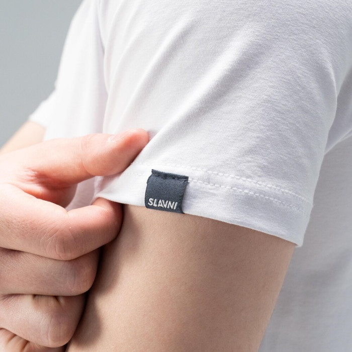 Футболка Slavni чоловіча повсякденна біла, Футболка Slavni Unity чоловіча бавовняна біла