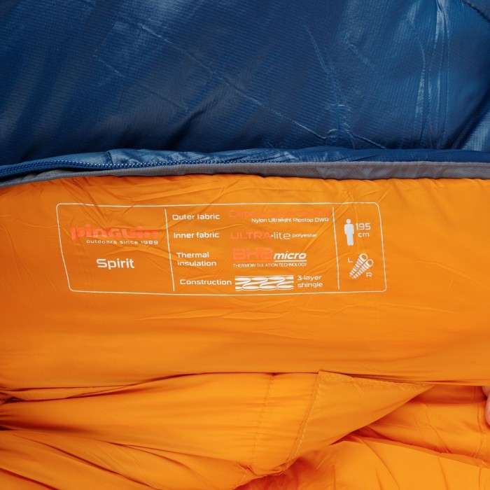 Спальный мешок Pinguin Spirit (-5/-12°C), 195 см - Left Zip, Blue (PNG 232356) 2020
