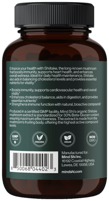 Shiitake Mushroom 1000 mg - 60 vegcaps (До 10.26)