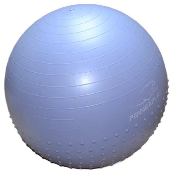 М'яч для фітнесу (фітбол) напівмассажний PowerPlay 4003 Ø75 cm Gymball Sky Blue + помпа