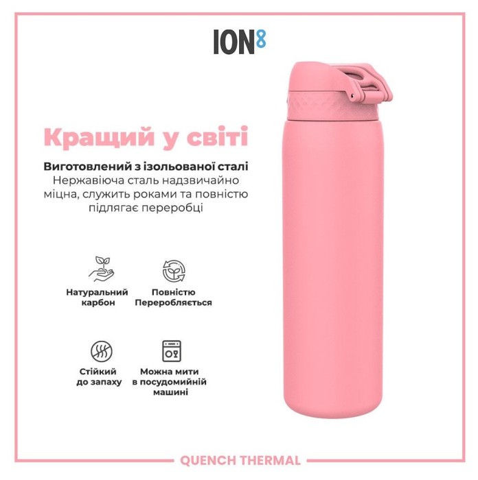 Картофель для воды металлический вакуумный ION8 920 мл. Vacuum Insulated, Rose Bloom