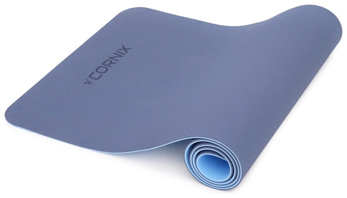 Коврики спортивные Cornix TPE 183 x 61 x 0.6 см для йоги и фитнеса XR-0003 Blue/Sky Blue