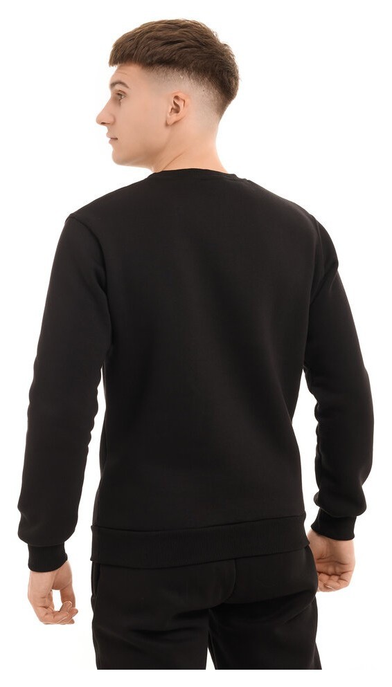 Свитшот мужской однотонный черный Pobedov 007 ЗИМА