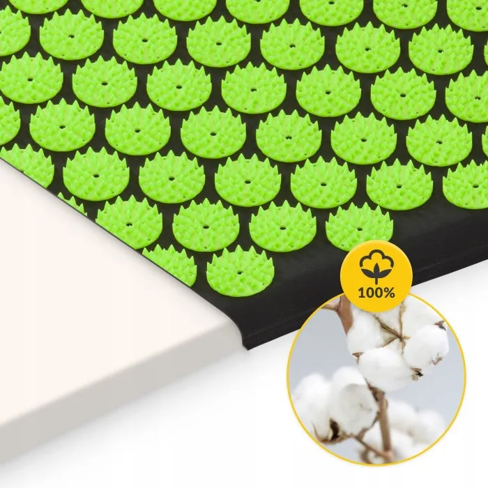 Килимок акупунктурний з валиком 4FIZJO Classic Mat Аплікатор Кузнєцова Black/Green (P-5907222931745)