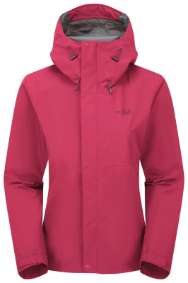 Мембранна куртка жіноча Rab Downpour Jacket Wmns, Watermelon, 8