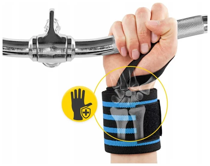 Бинты для запястий (кистовые бинты) 4FIZJO Wrist Wraps Black/Blue (P-5907739317445)
