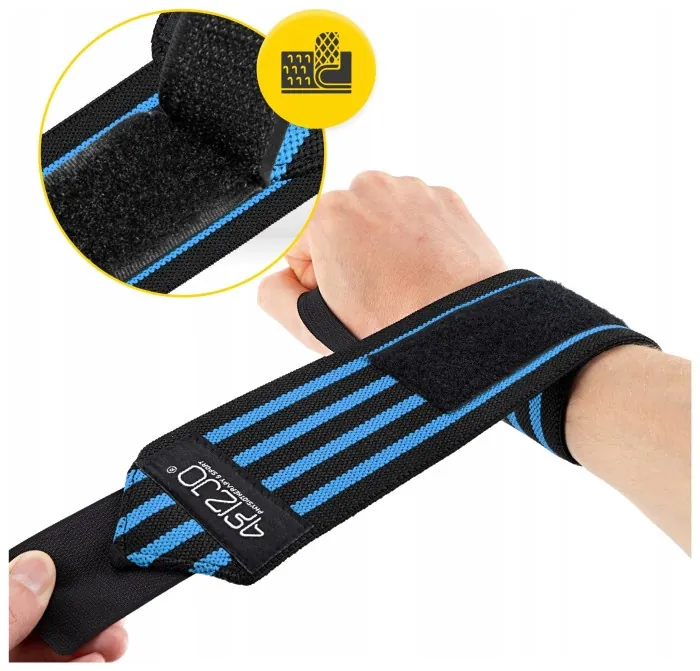 Бинты для запястий (кистовые бинты) 4FIZJO Wrist Wraps Black/Blue (P-5907739317445)