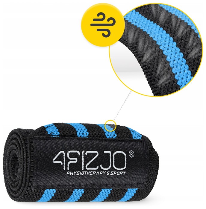 Бинты для запястий (кистовые бинты) 4FIZJO Wrist Wraps Black/Blue (P-5907739317445)