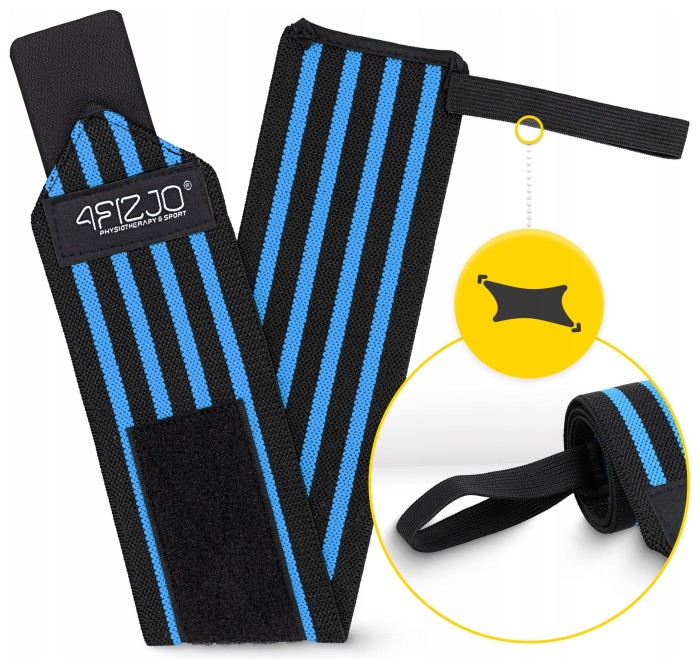 Бинты для запястий (кистовые бинты) 4FIZJO Wrist Wraps Black/Blue (P-5907739317445)