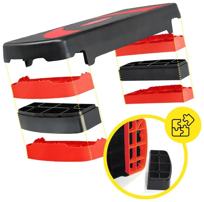Степ-платформа 3-ступінчаста Cornix 78 х 29 х 10-20 см XR-0185 Black/Red