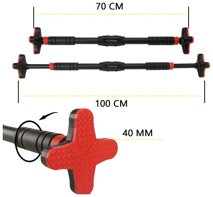 Турник раздвижной Cornix Pro+ 70-100 см XR-0286 Black/Red