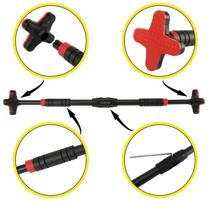 Турник раздвижной Cornix Pro+ 70-100 см XR-0286 Black/Red