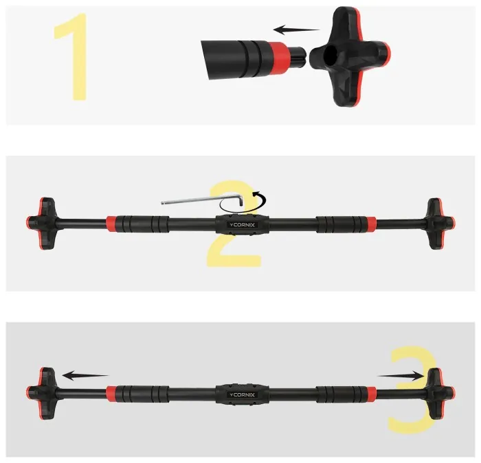 Турник раздвижной Cornix Pro+ 70-100 см XR-0286 Black/Red