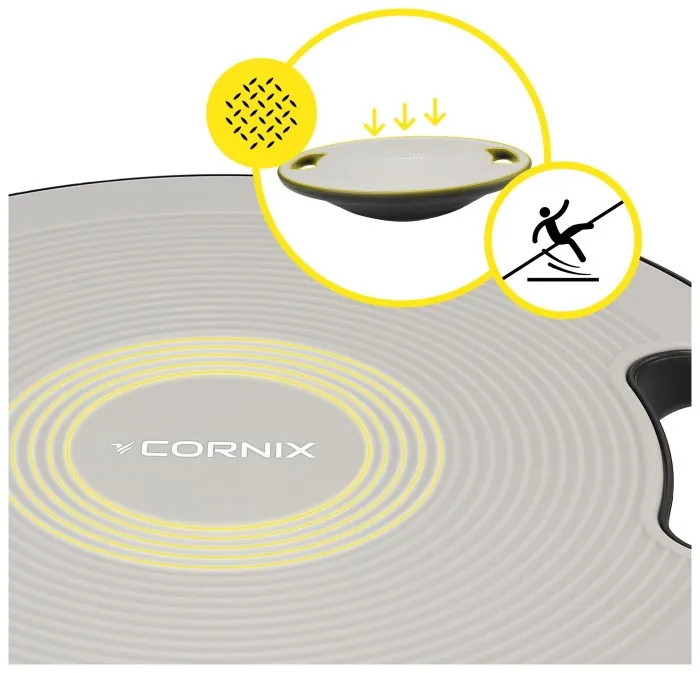 Балансировочная платформа Cornix круглая, пластиковая XR-0443 Grey/Black