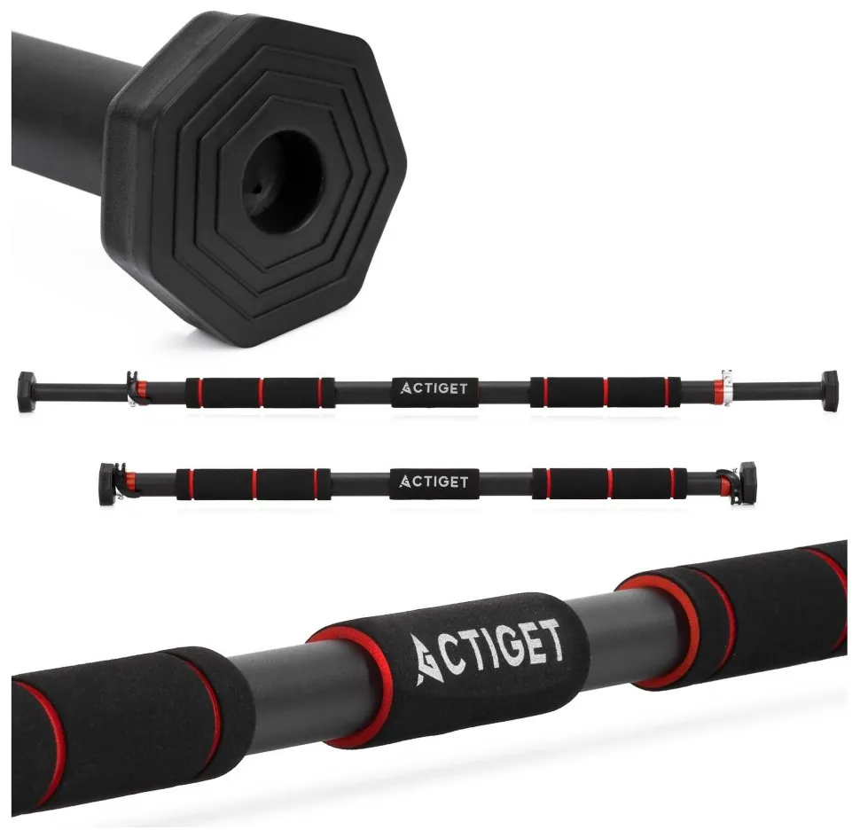 Турнік розсувний Actiget 82-130 см ACT0166 Black/Red (LFACT0166)
