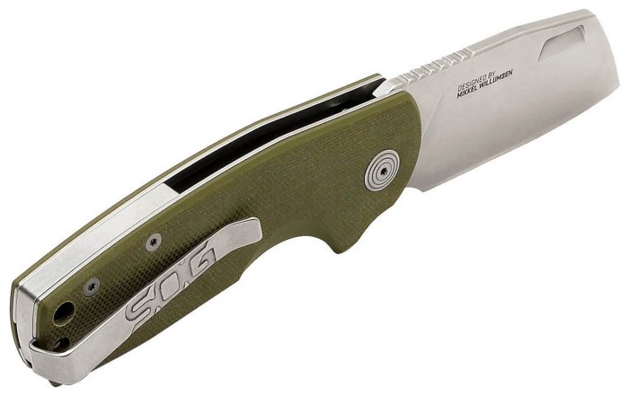 Розкладний ніж SOG Stout FLK, OD Green/Stonewash