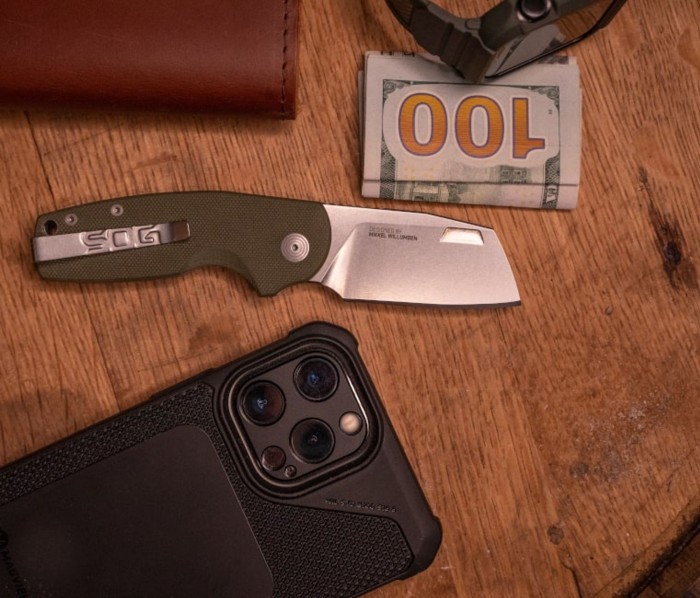 Розкладний ніж SOG Stout FLK, OD Green/Stonewash