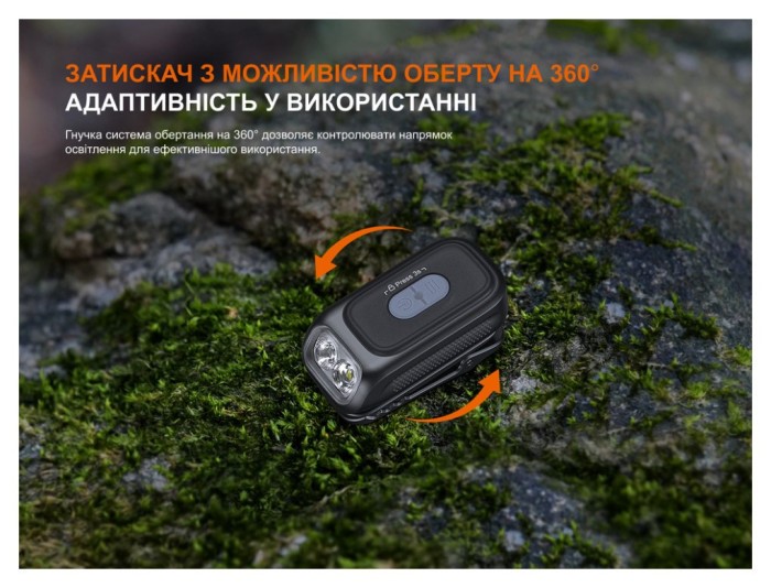Ліхтар з кліпсою Fenix E04R, білий