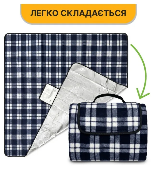 Килимок водонепроникний LEOBRO для пікніка та пляжу XXL 200 x 200 см (LB-1091)