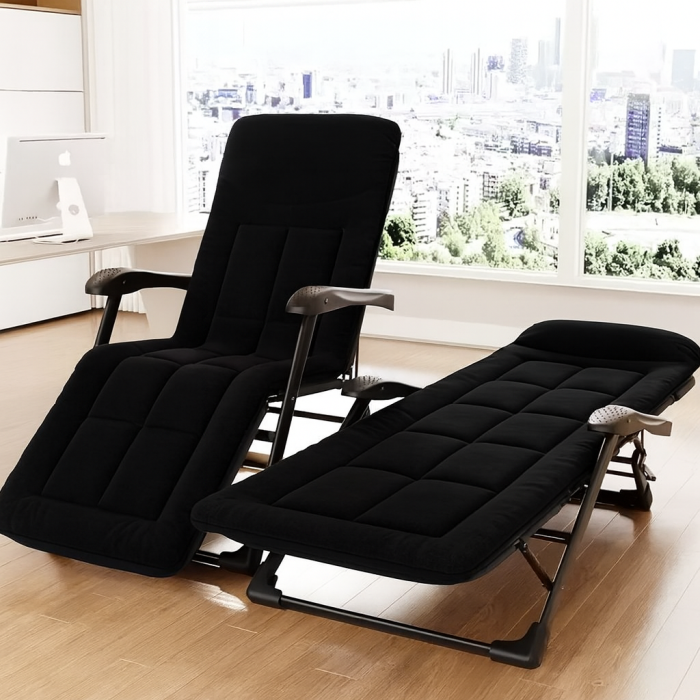 Розкладне крісло ліжко з вбудованим матрацом LEOBRO Black (LB-FCB-G3-BLK), укр, укр