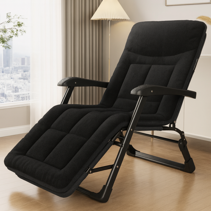 Розкладне крісло ліжко з вбудованим матрацом LEOBRO Black (LB-FCB-G3-BLK), укр, укр