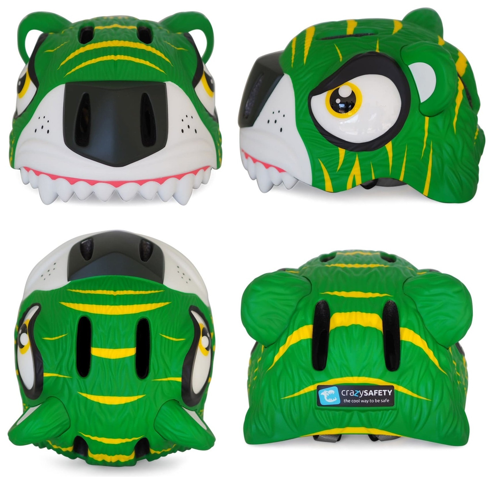 Шлем велосипедный Crazy Safety Зеленый тигр Crazy Safety Зеленый тигр