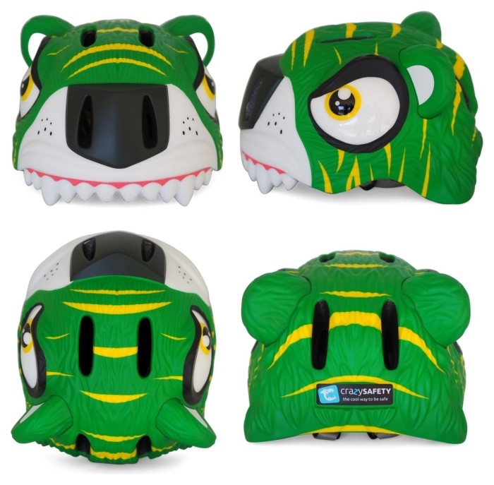 Шлем велосипедный Crazy Safety Зеленый тигр Crazy Safety Зеленый тигр